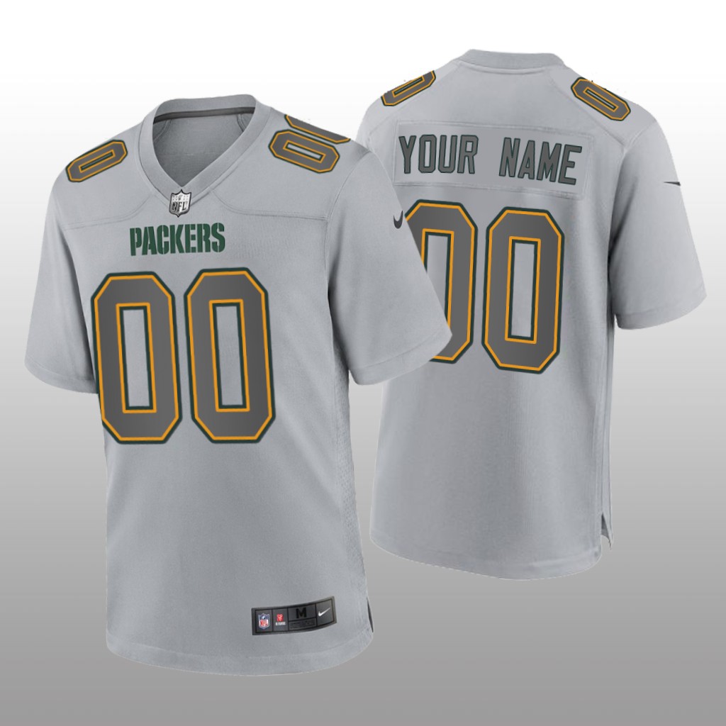 Green Bay Packers Custom Gray Jersey Atmosphere Fashion Game - Men's