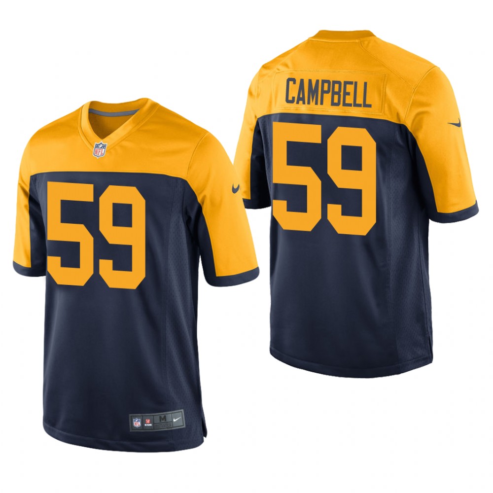 Green Bay Packers De'Vondre Campbell Navy Jersey Throwback Game - Men's