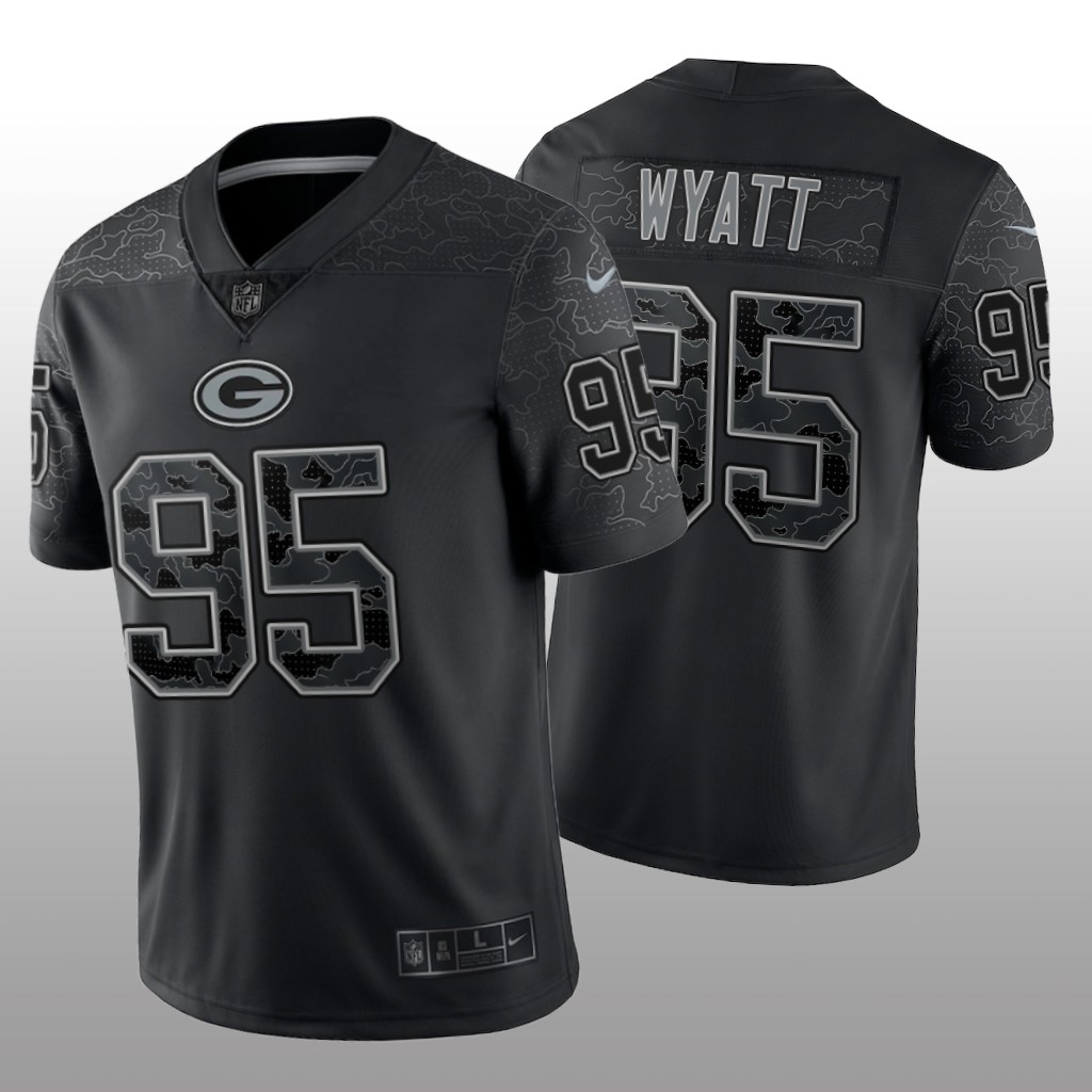 Green Bay Packers Devonte Wyatt Black Jersey Reflective Limited - Men's
