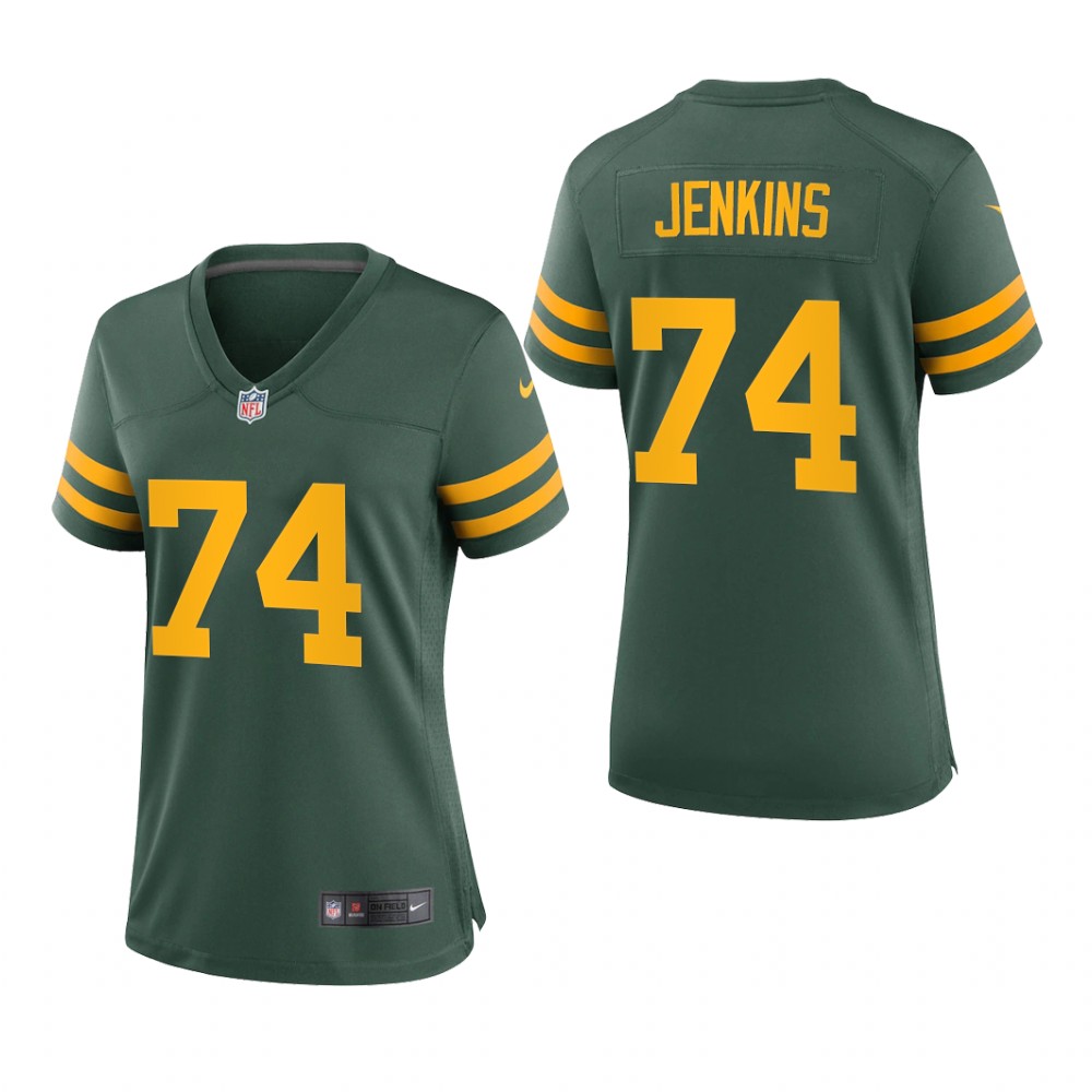 Green Bay Packers Elgton Jenkins Green Jersey Alternate Game - Women's