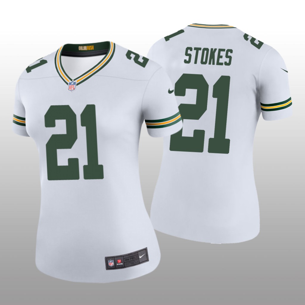 Green Bay Packers Eric Stokes White Jersey Color Rush Legend - Women's