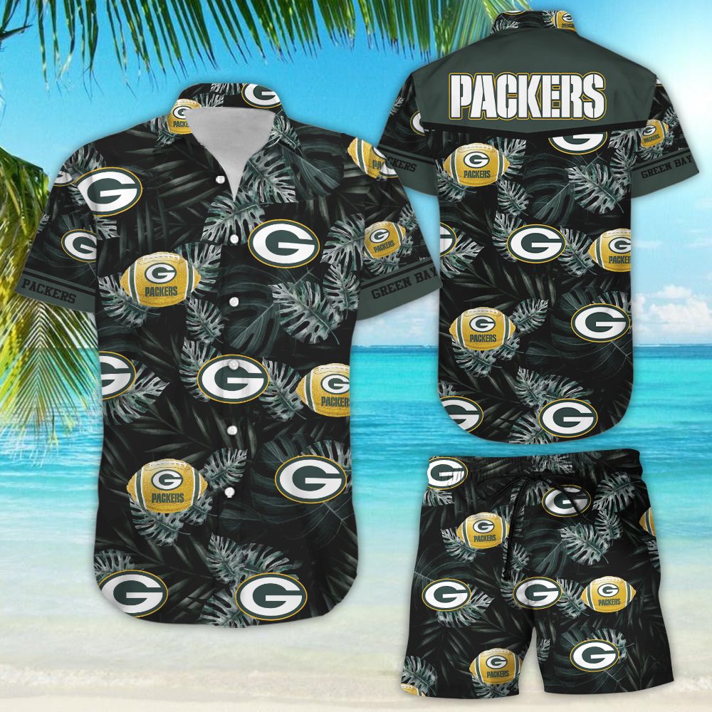 Green Bay Packers Floral Hawaiian Shirt