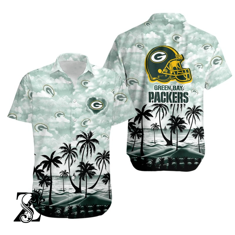 Green Bay Packers Helmet Tropical Summer Hawaiian Shirt