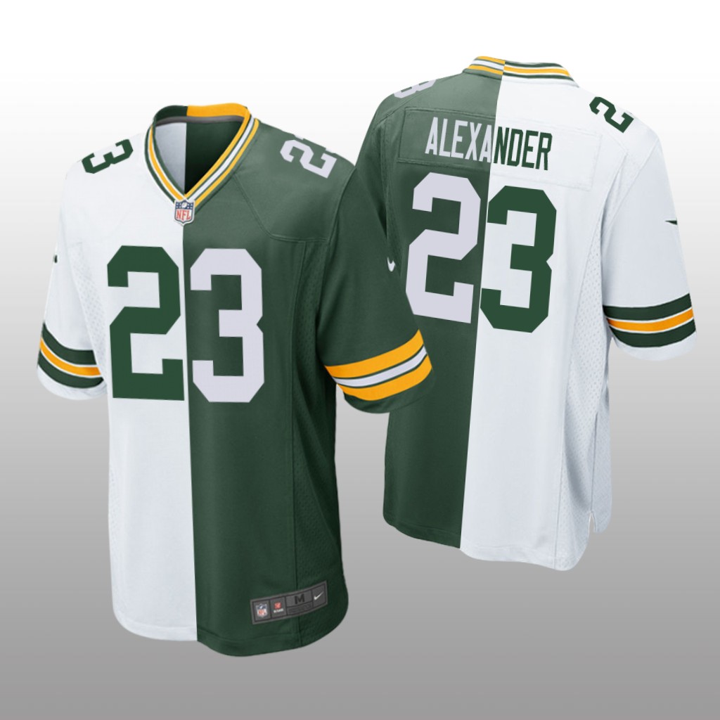 Green Bay Packers Jaire Alexander Green White Two Tone Jersey Split - Men's