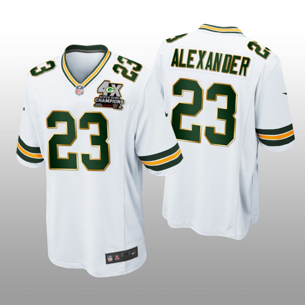 Green Bay Packers Jaire Alexander White Game 4X Super Bowl Champions Patch - Men's