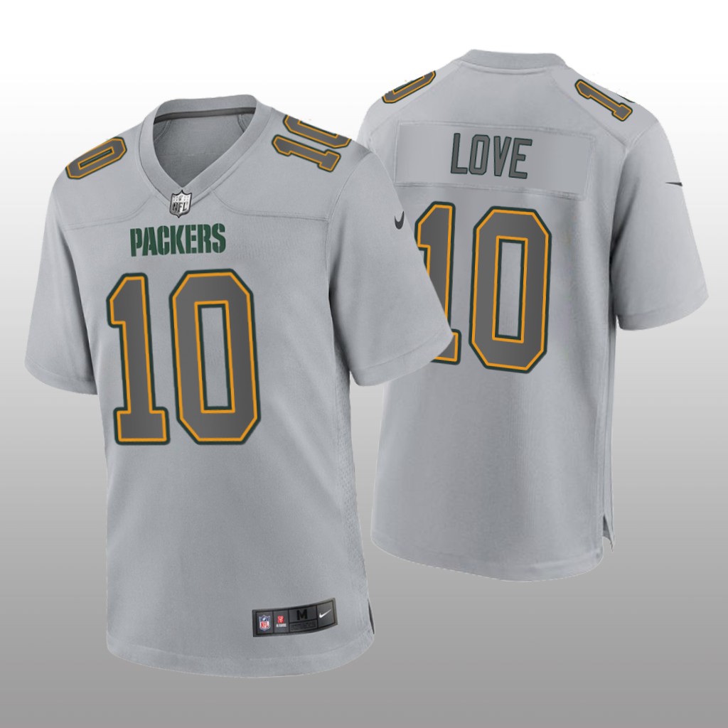 Green Bay Packers Jordan Love Gray Jersey Atmosphere Fashion Game - Men's