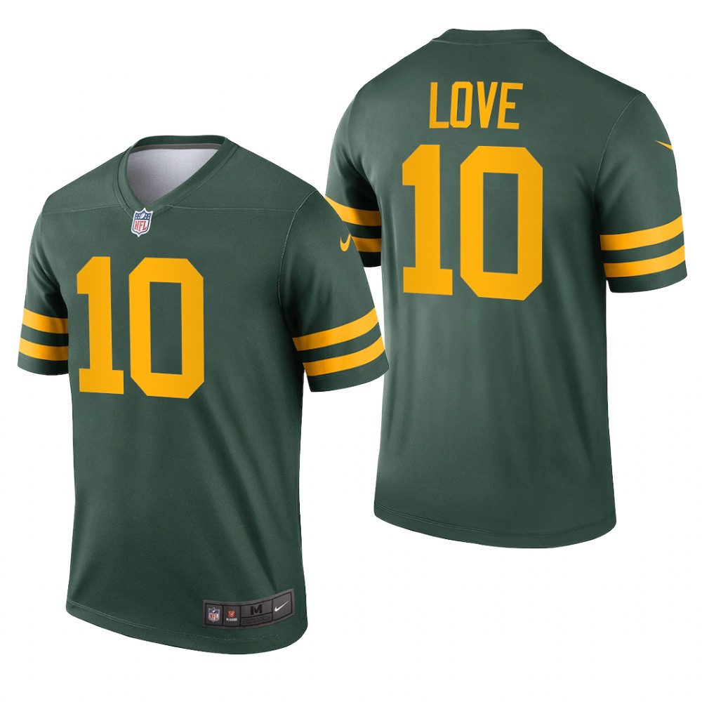 Green Bay Packers Jordan Love Green Jersey Alternate Legend - Men's