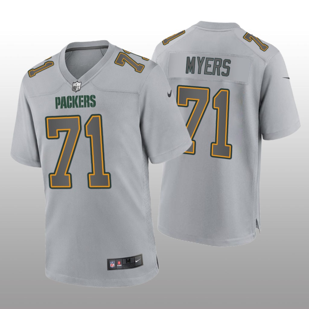 Green Bay Packers Josh Myers Gray Jersey Atmosphere Fashion Game - Men's