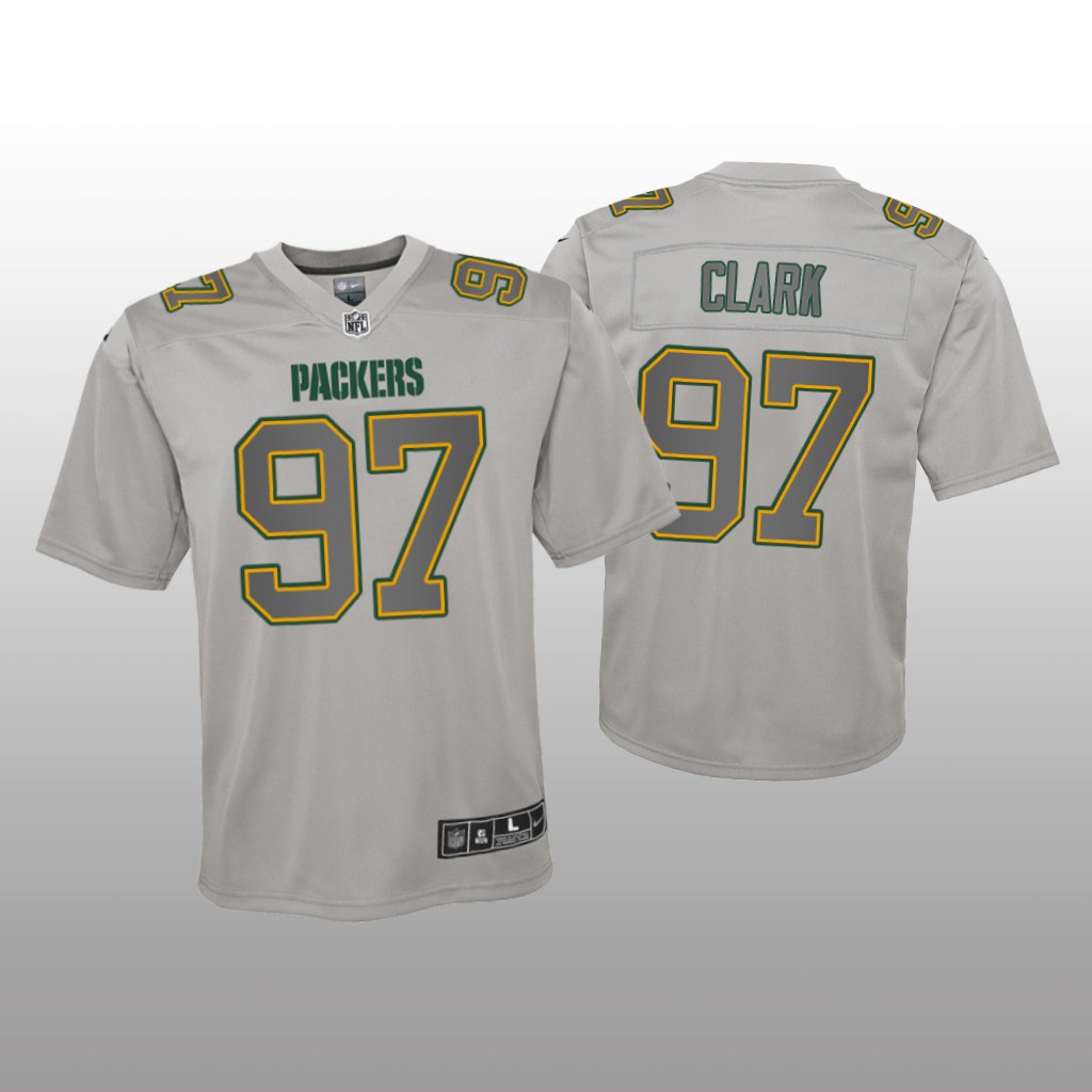 Green Bay Packers Kenny Clark Gray Jersey Atmosphere Fashion Game - Youth
