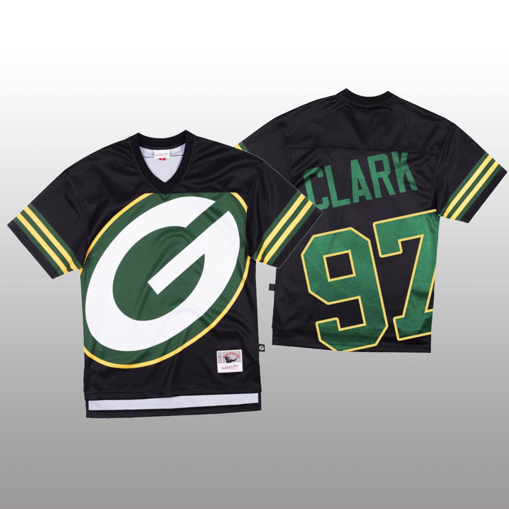 Green Bay Packers Kenny Clark Mitchell & Ness Black Jersey Big Face - Men's