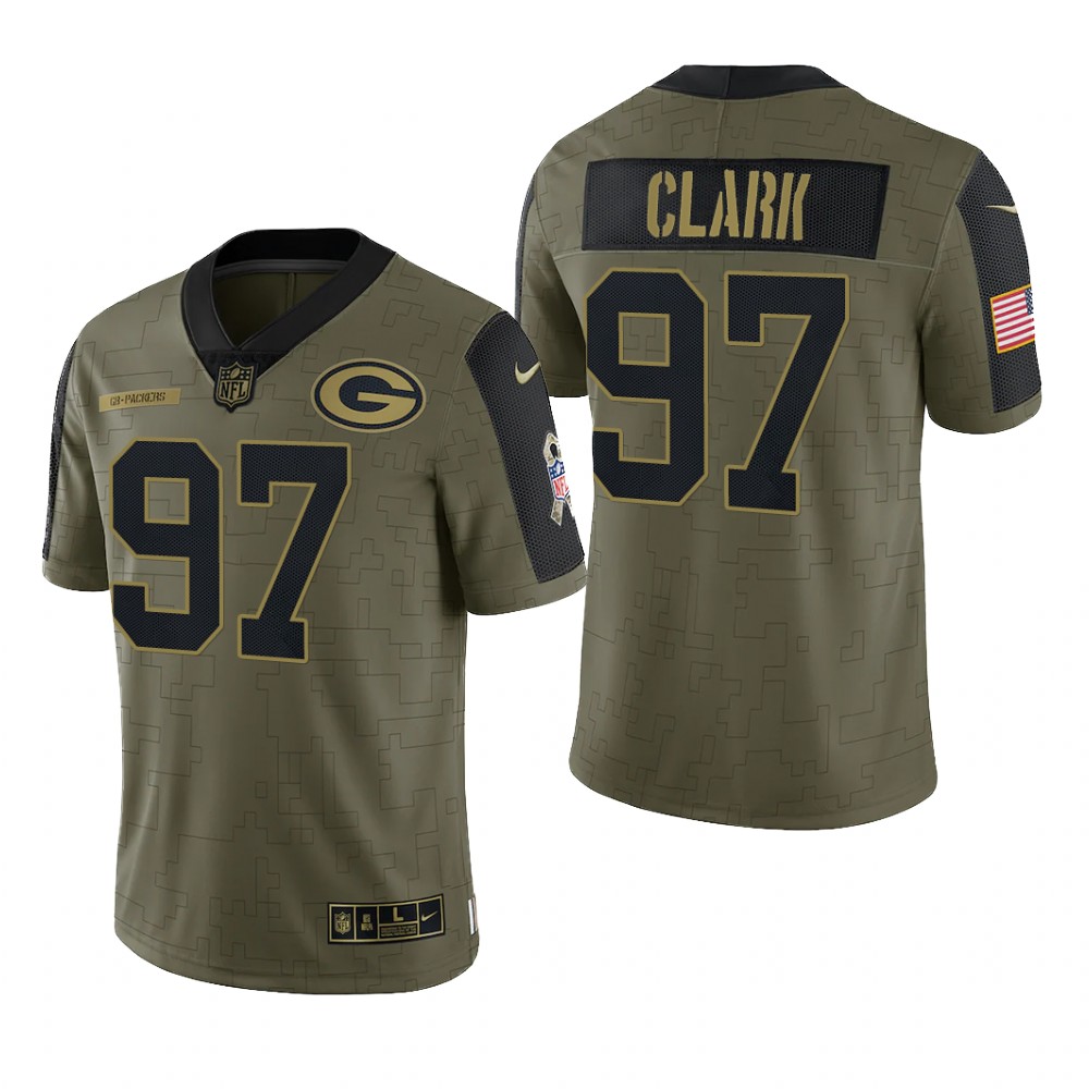 Green Bay Packers Kenny Clark Olive Limited Jersey 2021 Salute To Service - Men's