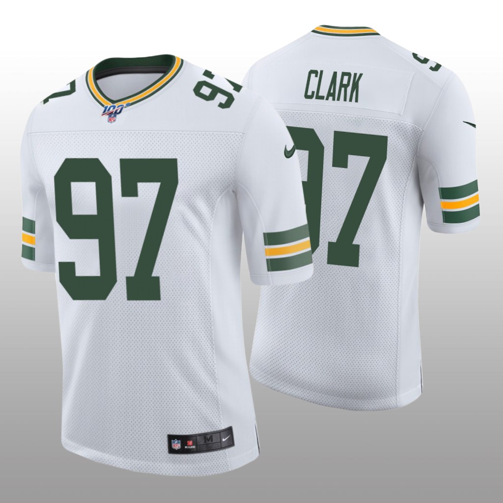 Green Bay Packers Kenny Clark White Vapor Limited Jersey 100th Season - Men's