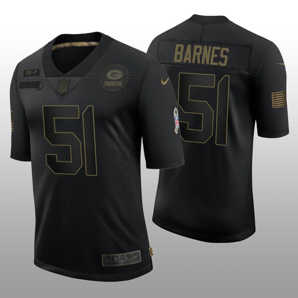 Green Bay Packers Krys Barnes Black Limited Jersey 2020 Salute to Service - Men's
