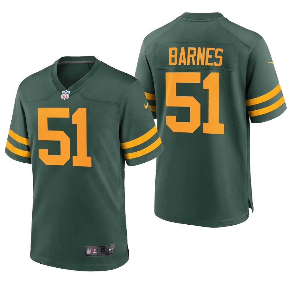 Green Bay Packers Krys Barnes Green Jersey Alternate Game - Men's