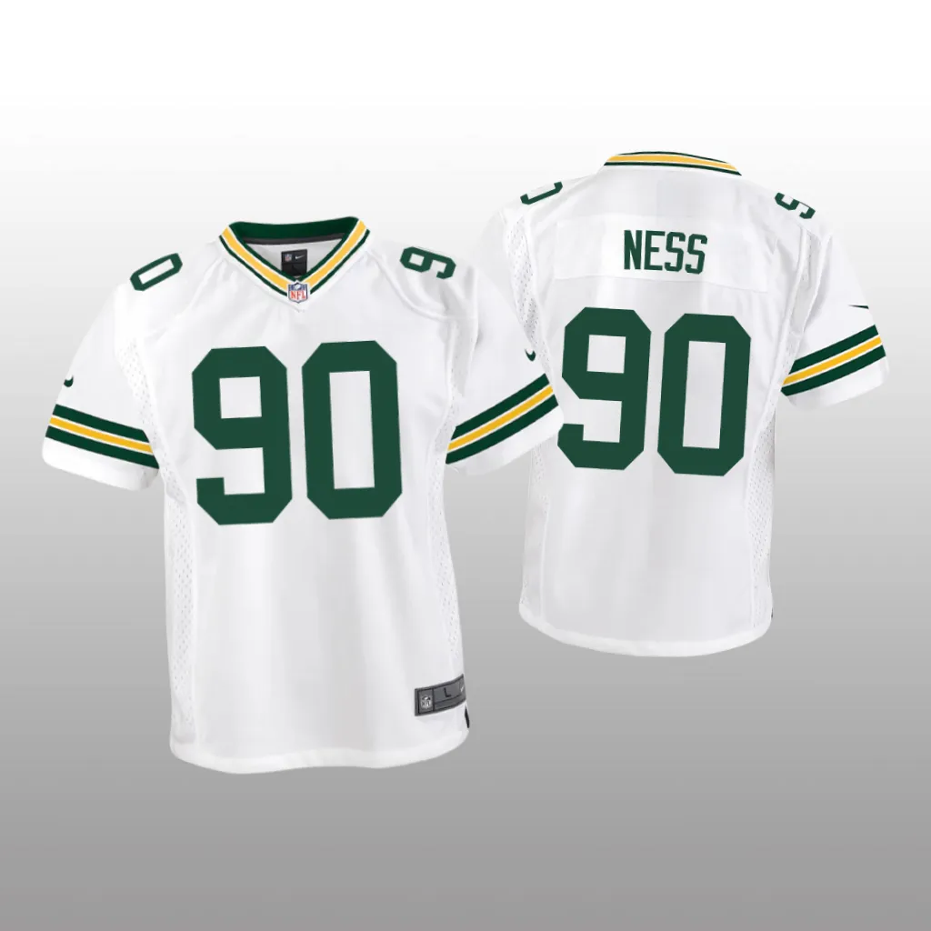 Green Bay Packers Lukas Van Ness White Jersey Game - Youth