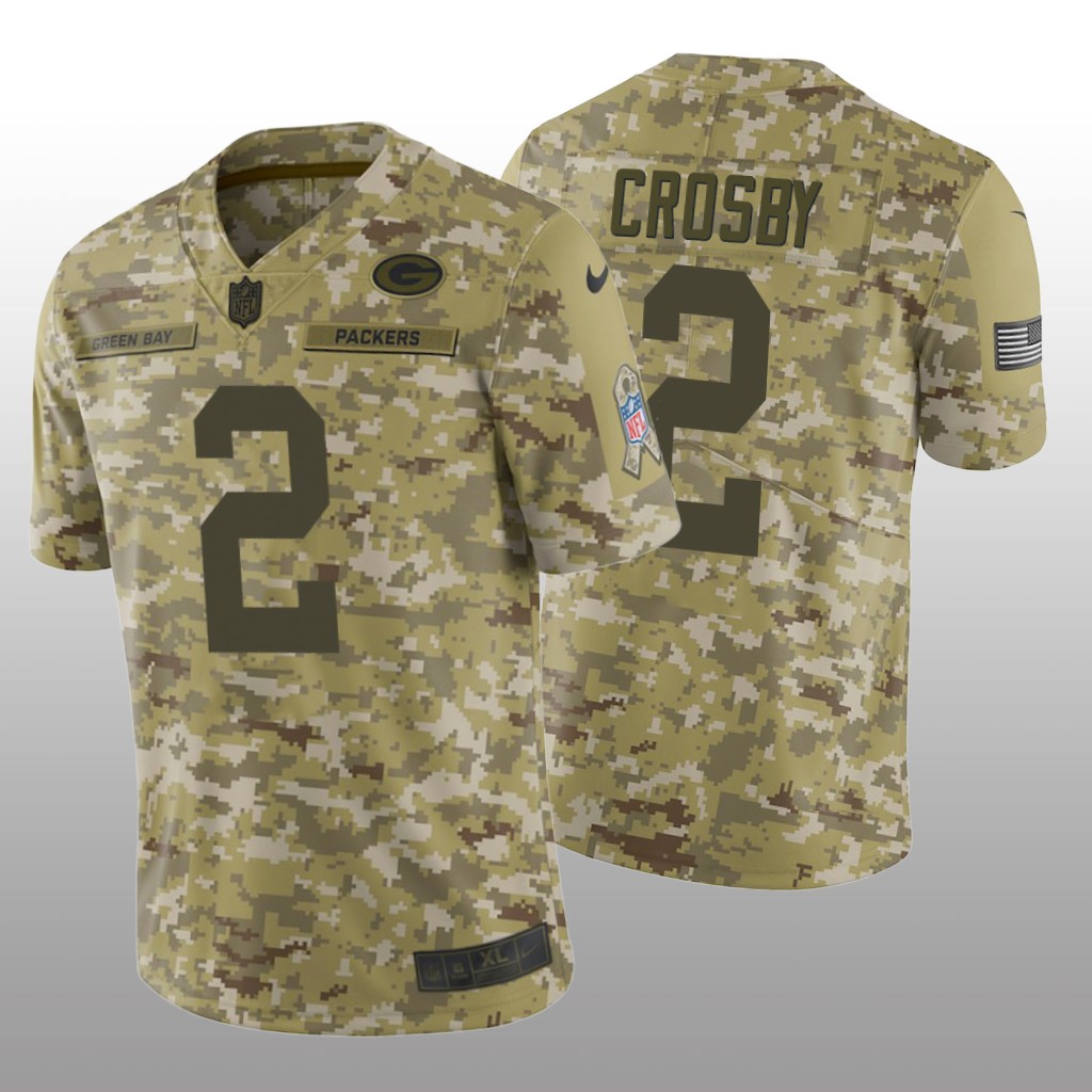 Green Bay Packers Mason Crosby #2 Salute to Service Limited Jersey - Camo