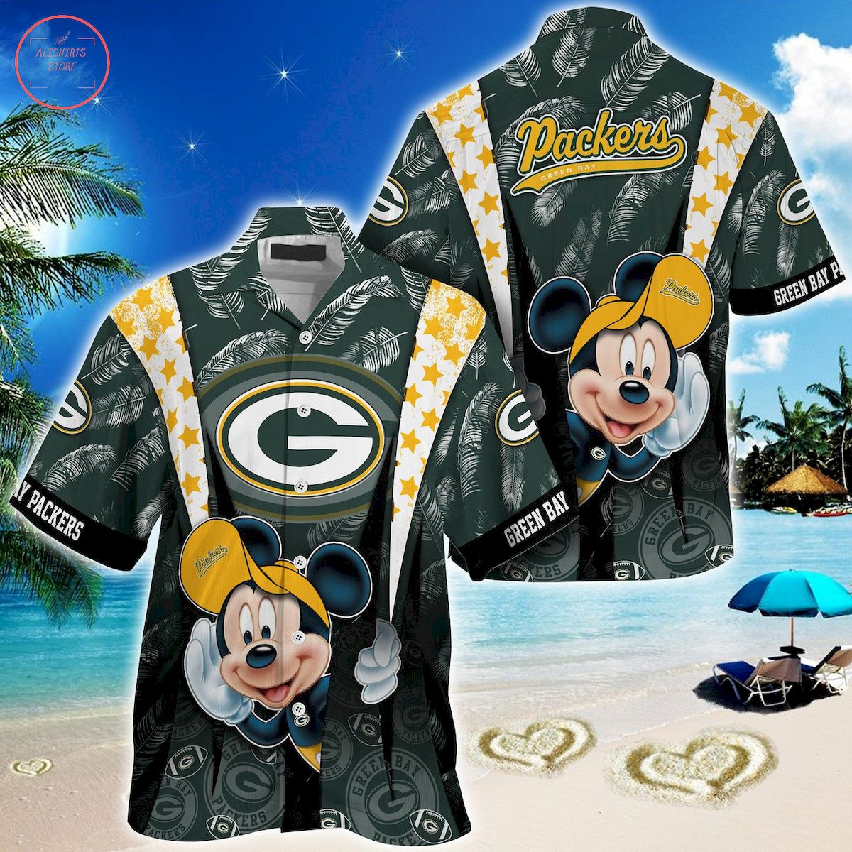 Green Bay Packers Mickey Mouse Ball Hawaiian Shirt