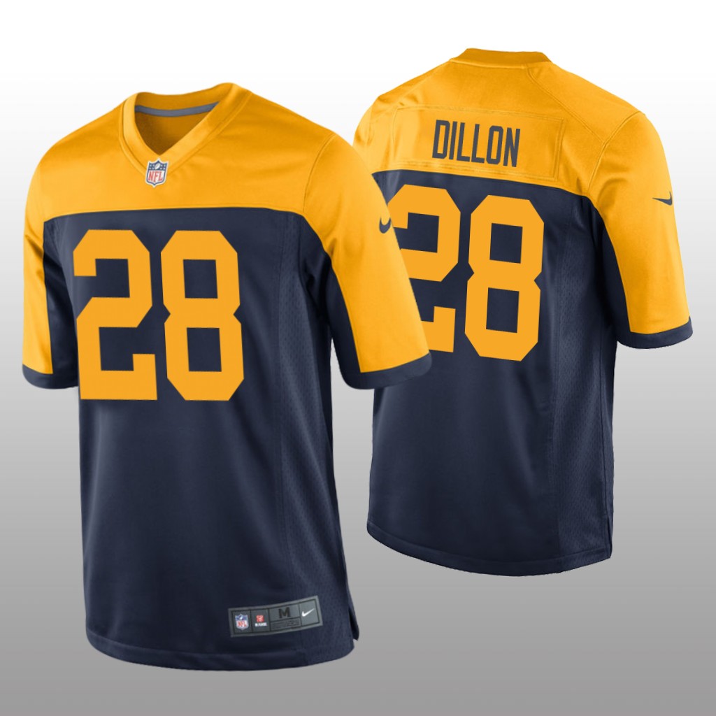 Green Bay Packers Navy 2020 NFL Draft A.J. Dillon Throwback Game Jersey