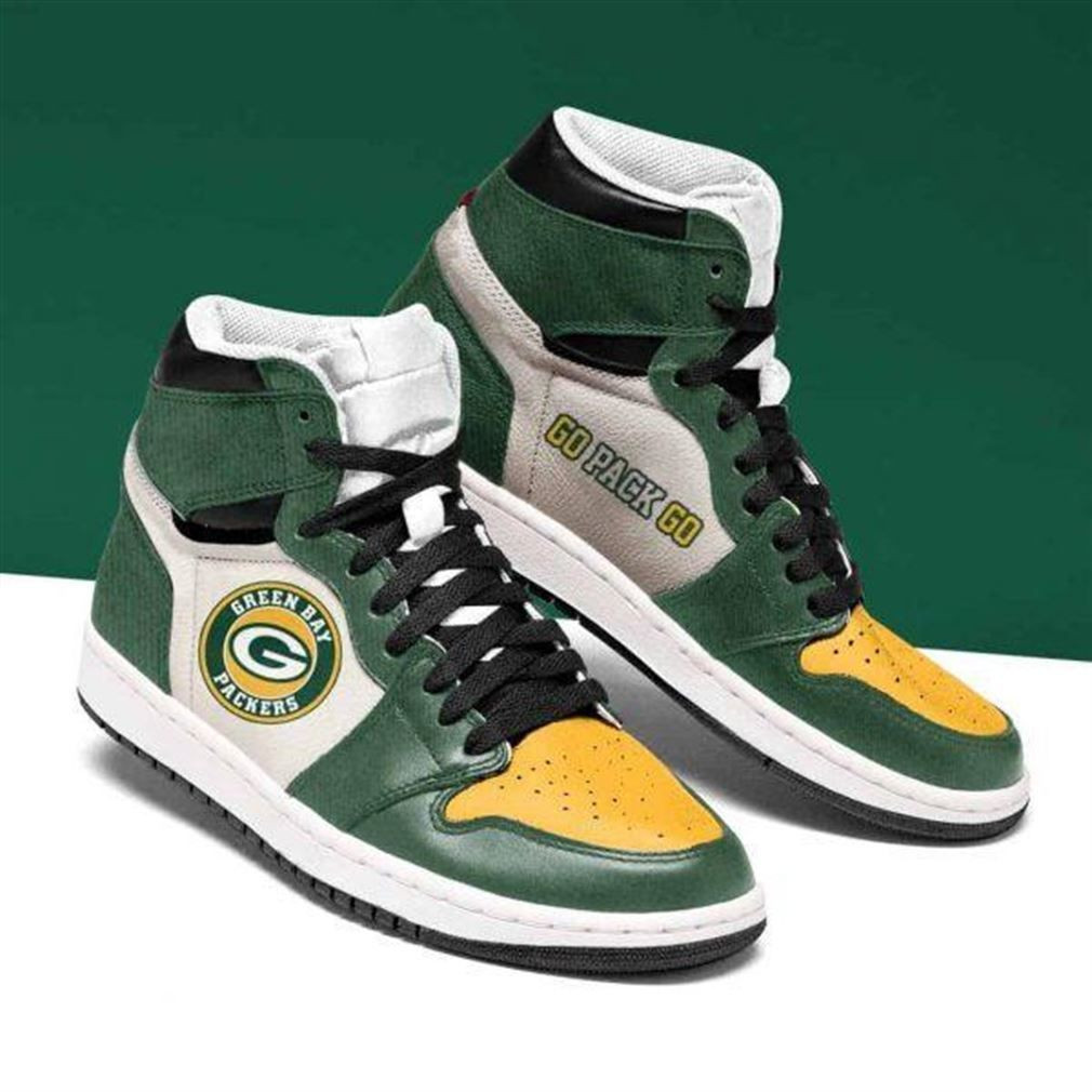 Green Bay Packers Nfl Football Air Sneakers Sneakers Sport High Top Air Jordan Sneaker, Air Jordan Hightop