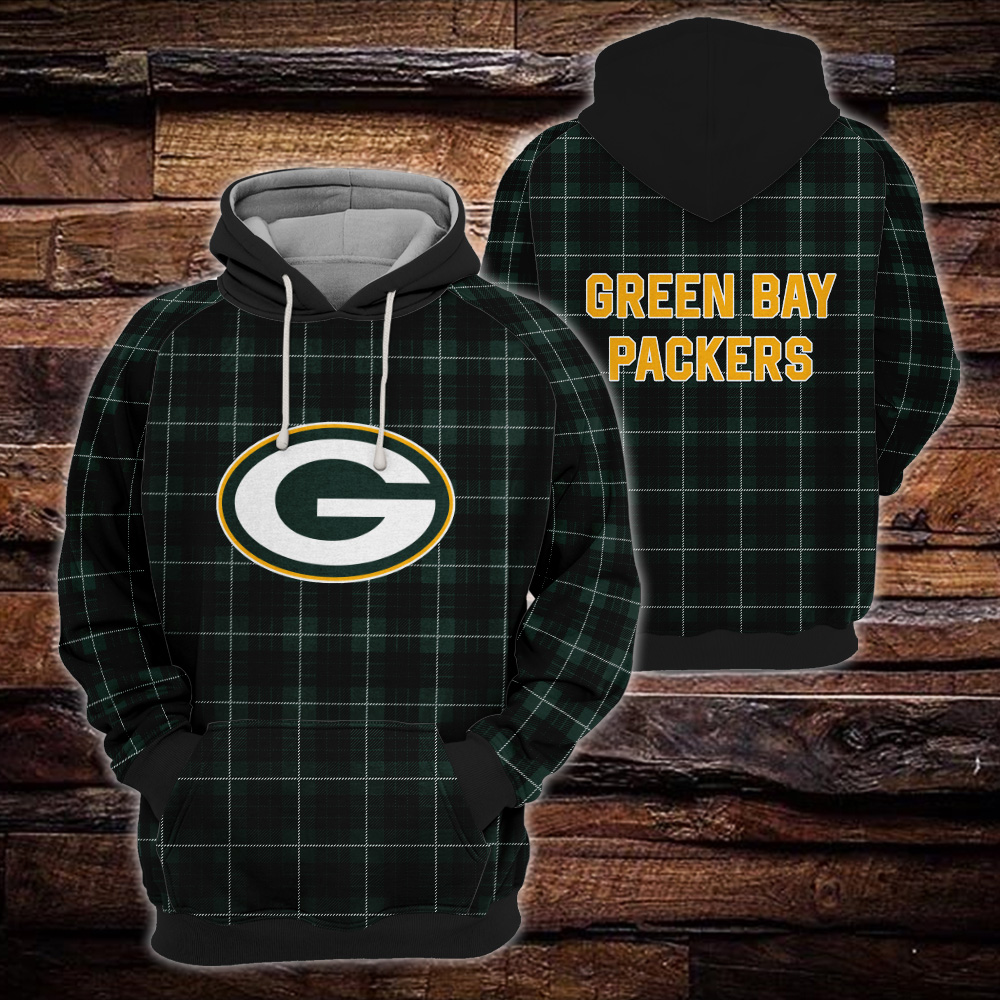 Green Bay Packers Plaid Hoodie 3D Gift For Fans