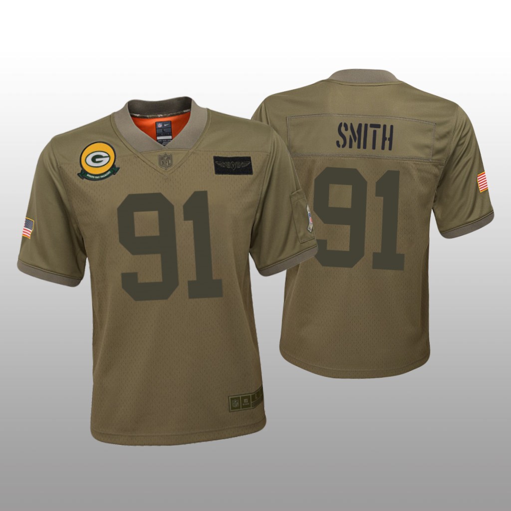 Green Bay Packers Preston Smith Camo Game Jersey 2019 Salute to Service - Youth