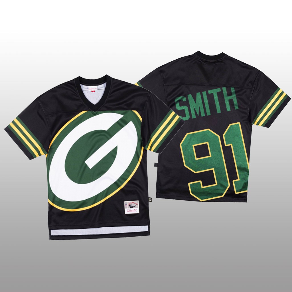 Green Bay Packers Preston Smith Mitchell & Ness Black Jersey Big Face - Men's