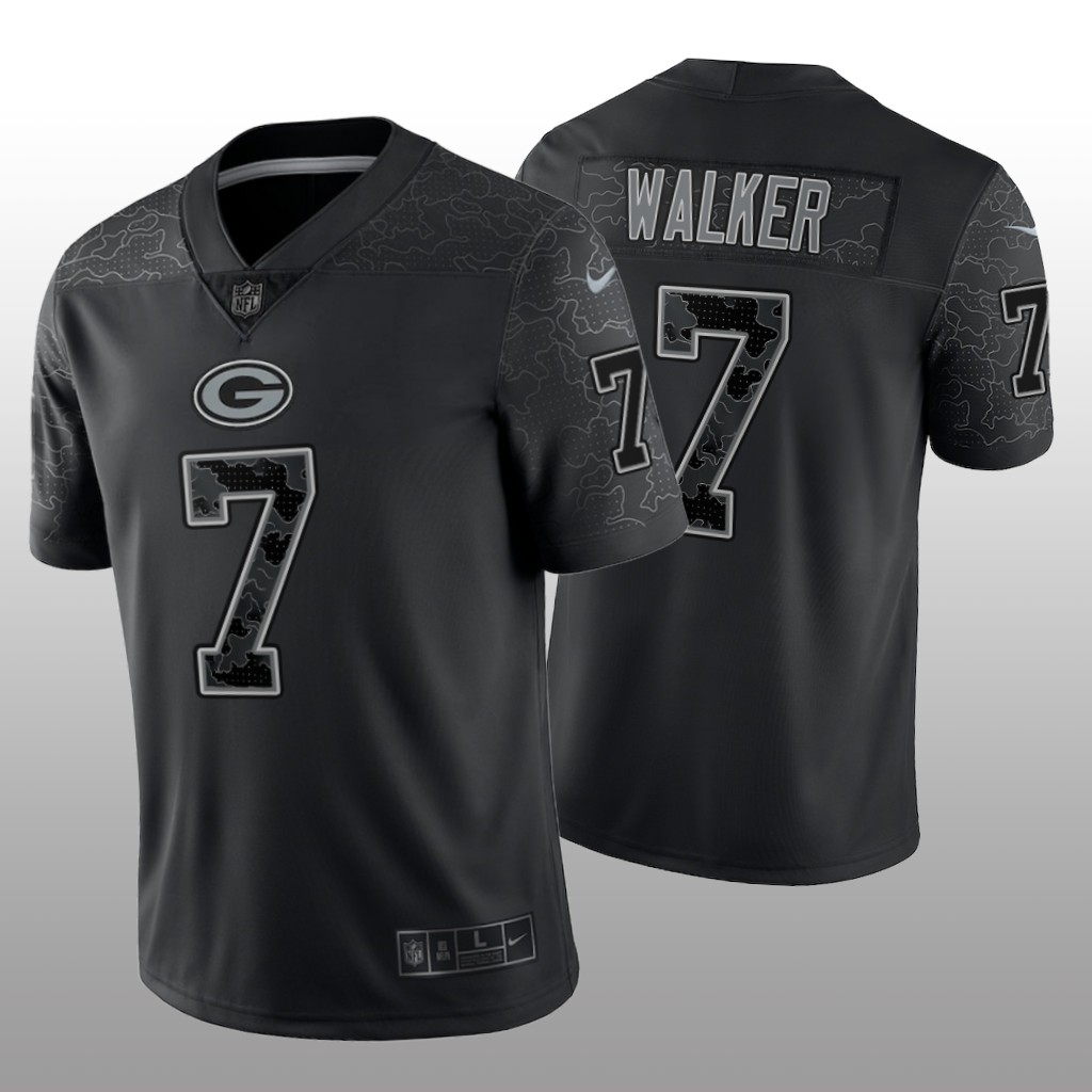 Green Bay Packers Quay Walker Black Jersey Reflective Limited - Men's