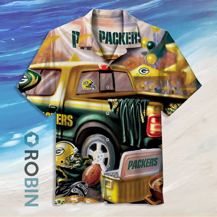 Green Bay Packers Regular Fit Hawaiian Shirt
