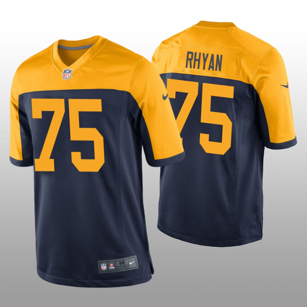 Green Bay Packers Sean Rhyan Navy Jersey Throwback Game - Men's