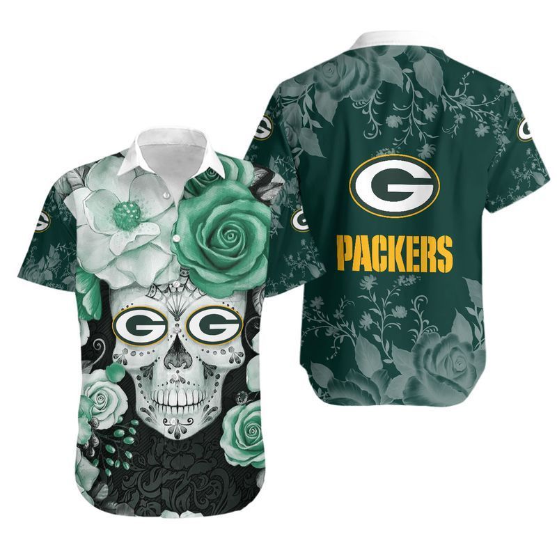 Green Bay Packers Skull2 Hawaiian Shirt