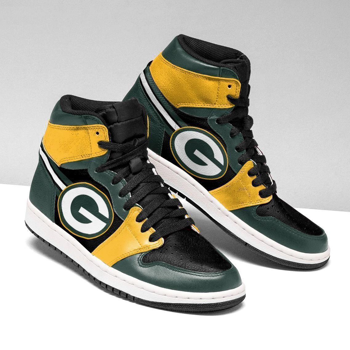Green Bay Packers Sneakers Nfl Gift For Fans Size Sneaker High Top Air Jordan Sneaker, Air Jordan Hightop