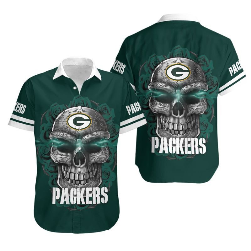 Green Bay Packers Sugar Skull Hawaiian Shirt