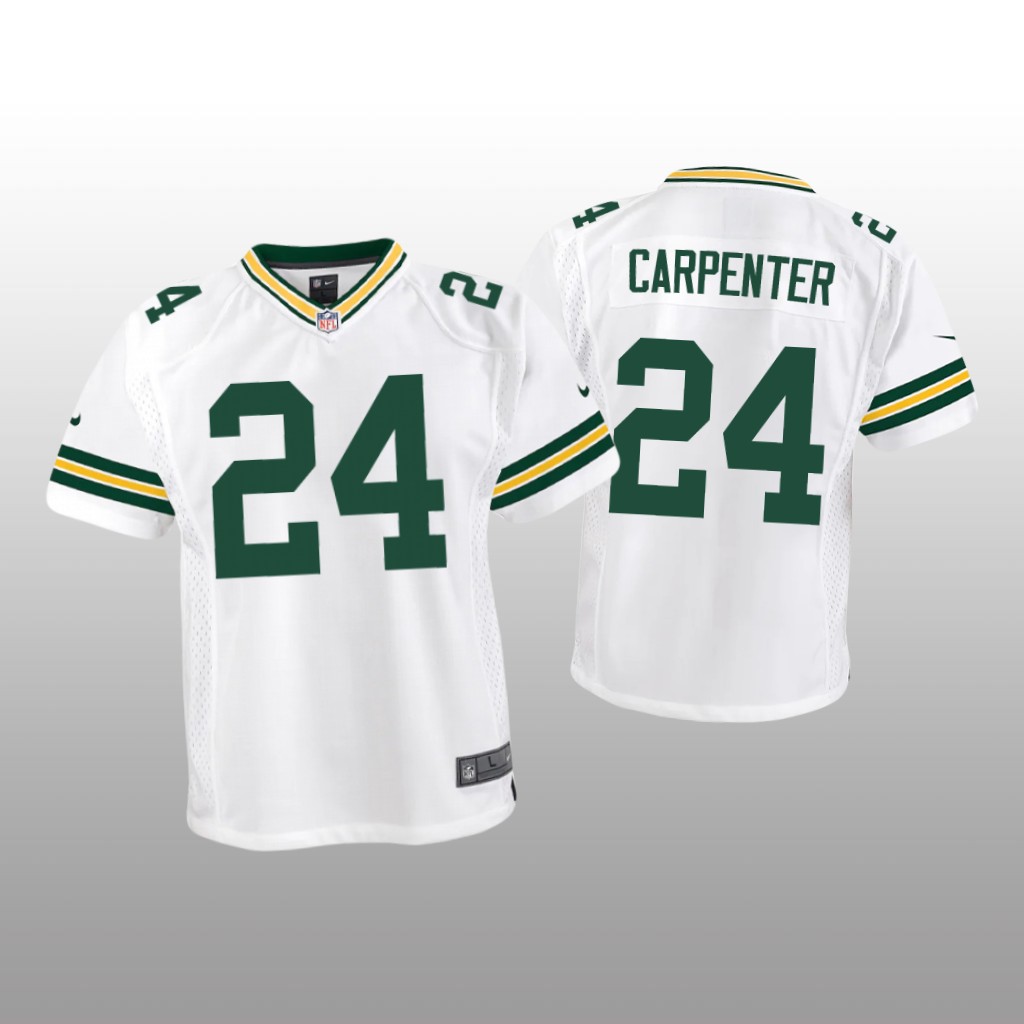 Green Bay Packers Tariq Carpenter White Jersey Game - Youth