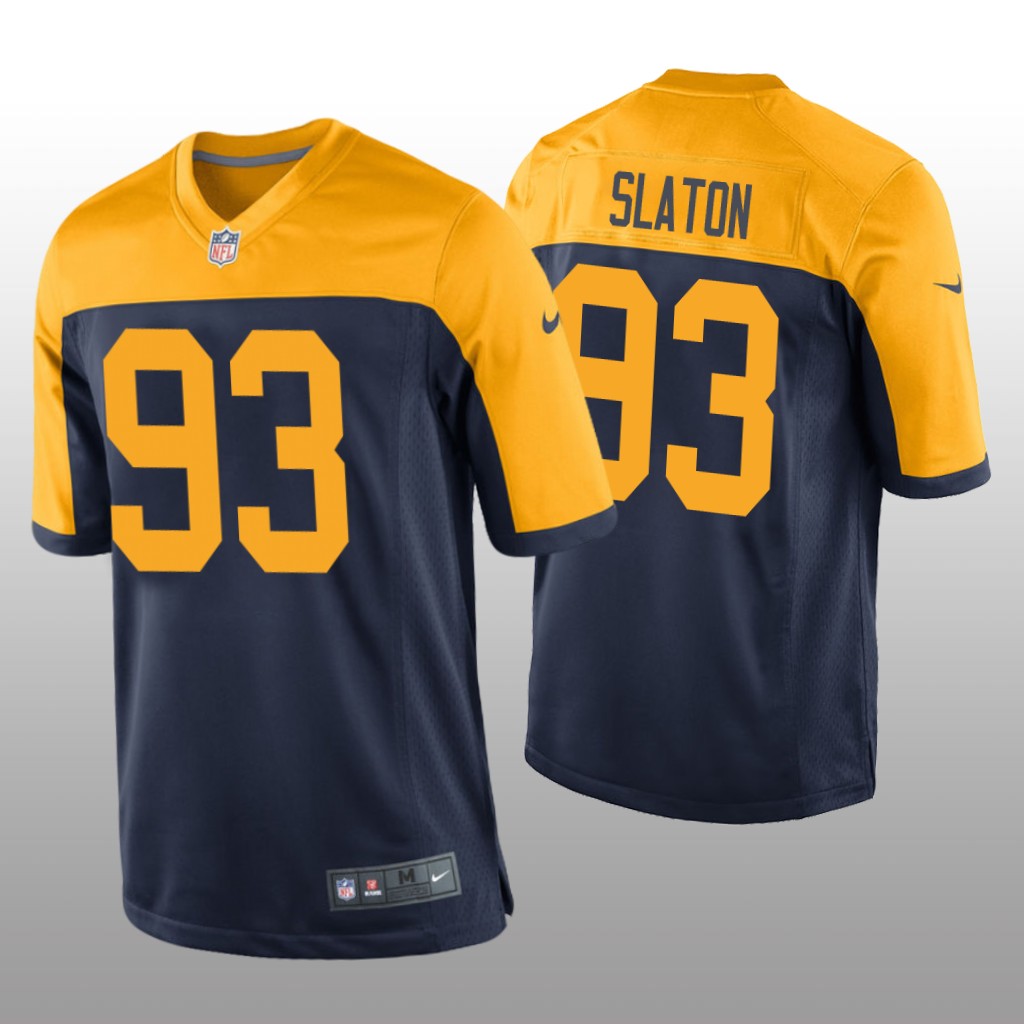Green Bay Packers Tedarrell Slaton Navy Jersey Throwback Game - Men's