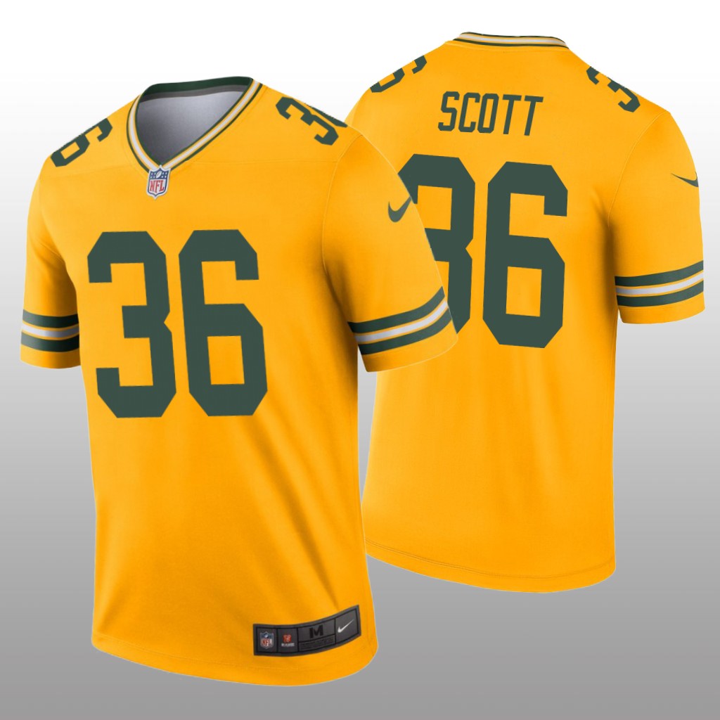 Green Bay Packers Vernon Scott Gold Jersey Inverted Legend - Men's