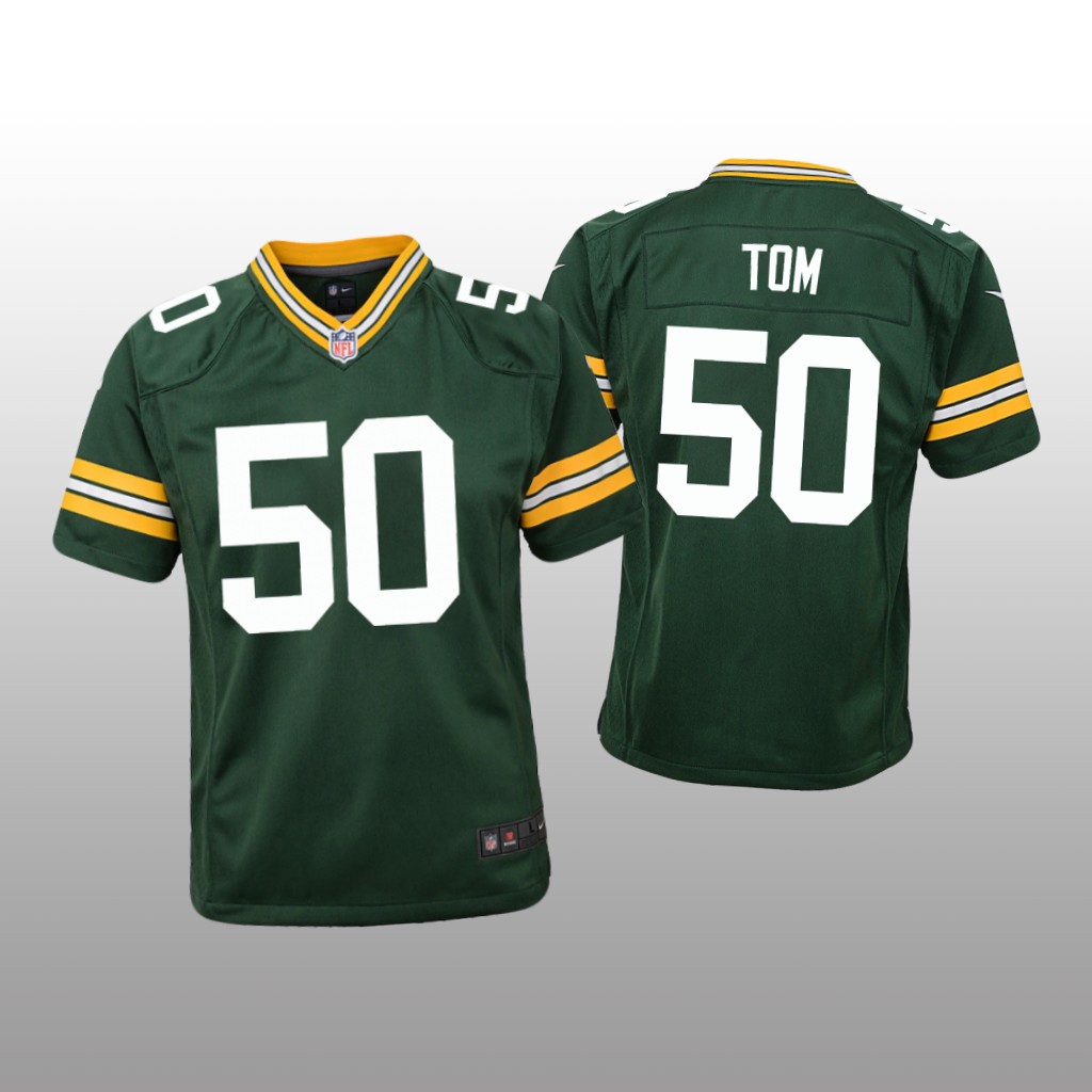 Green Bay Packers Zach Tom Green Jersey Game - Youth