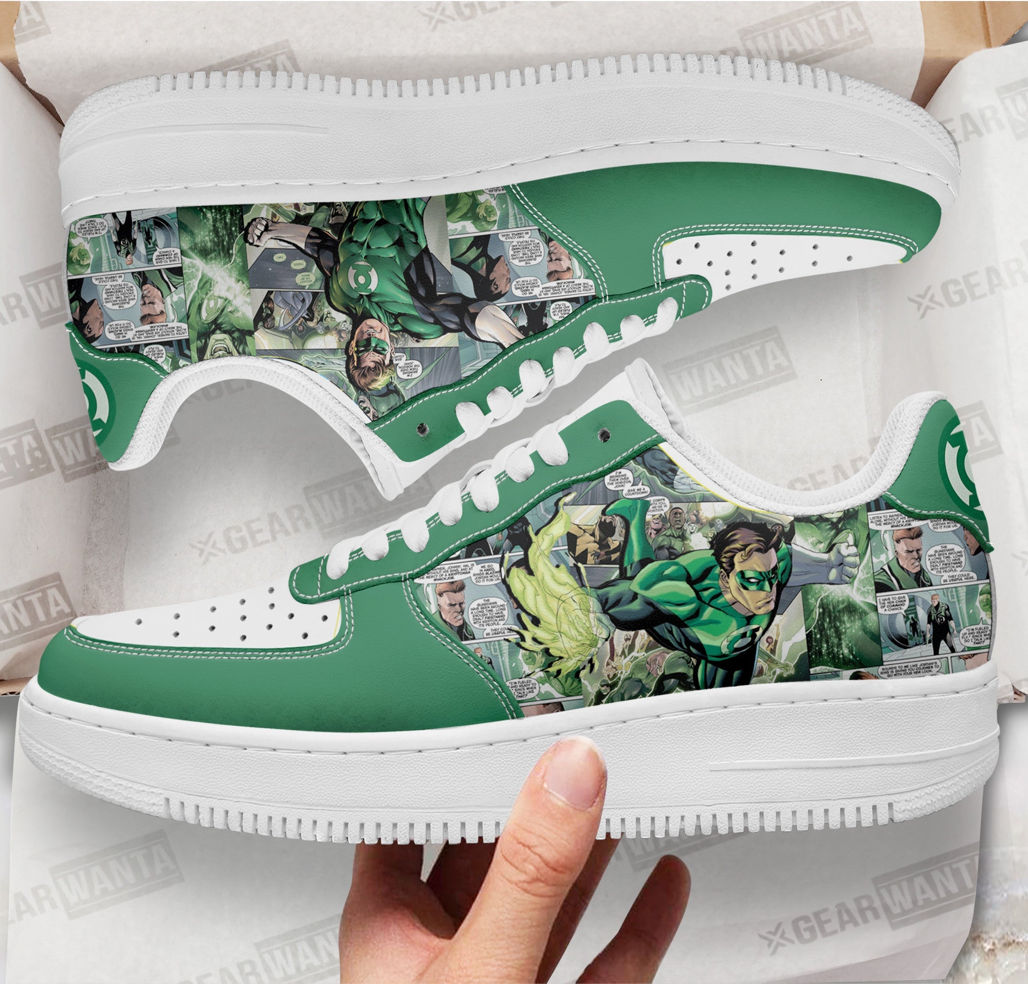 Green Latern Air Sneakers Custom Superhero Comic Shoes