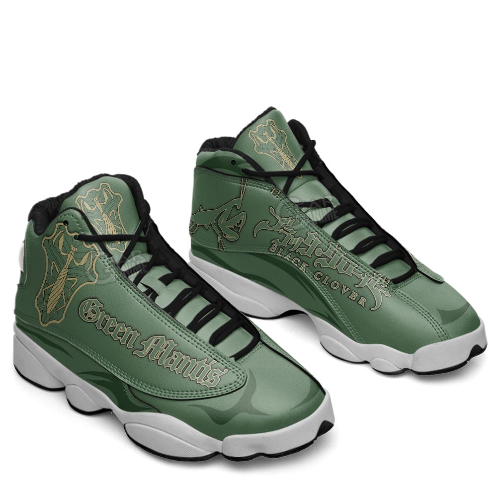 Green Mantis JD13 Sneakers Black Clover Custom Anime Shoes
