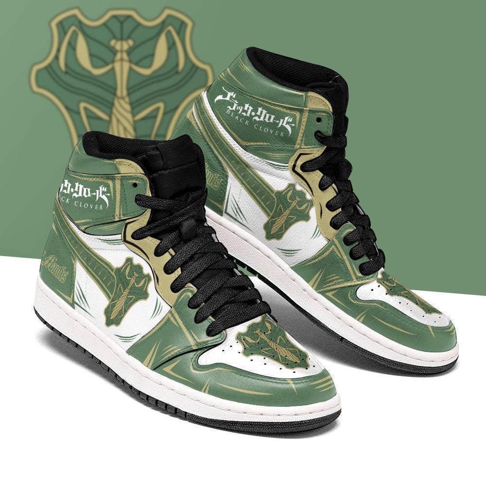Green Mantis Magic Knight JD1s Sneakers Black Clover JD1s Sneakers Anime, Air Jordan Hightop