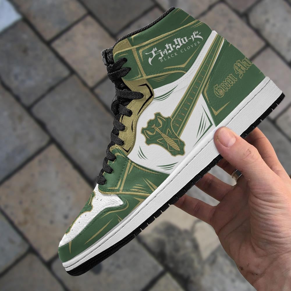 Green Mantis Magic Knight JD1s Sneakers Black Clover JD1s Sneakers Anime, Air Jordan Hightop