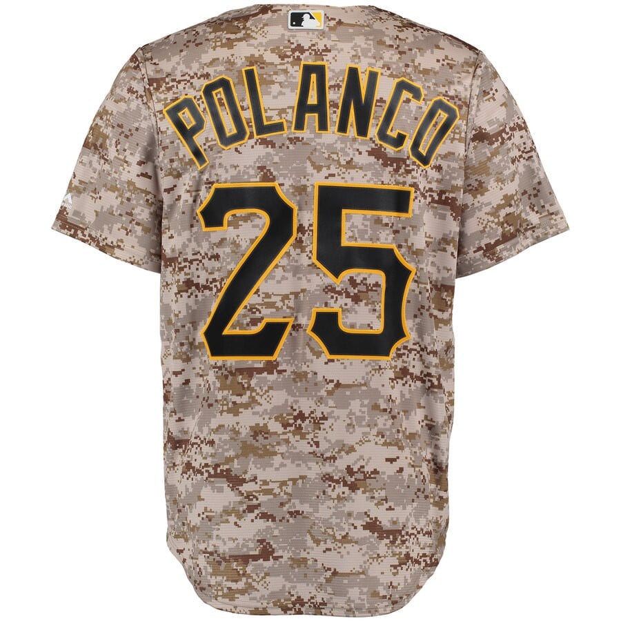 Gregory Polanco Pittsburgh Pirates Majestic Alternate Official Cool Base Player  Stitched Jersey – Camo