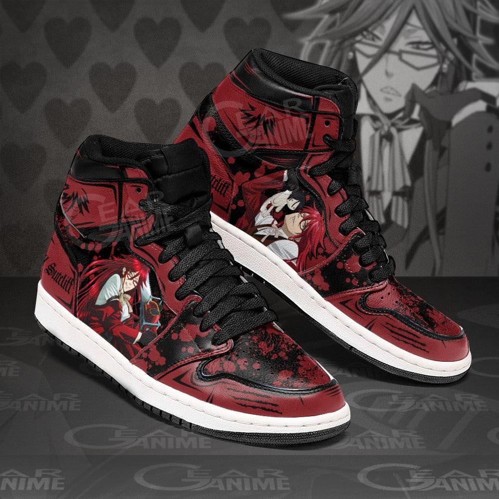 Grell Sutcliff JD1s Sneakers Anime Black Butler Shoes, Air Jordan Hightop