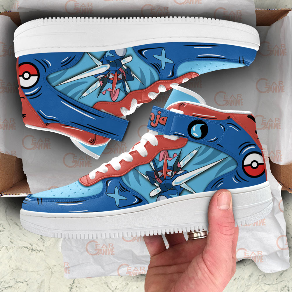 Greninja Sneakers Air Mid Custom Pokemon Anime Shoes