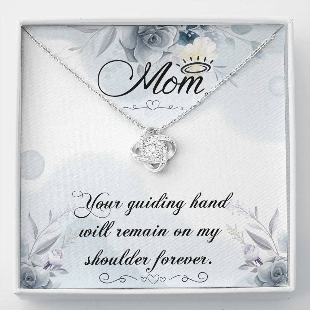 Grey Rose Gift For Mom Love Knot Necklace Thank For Your Guilding