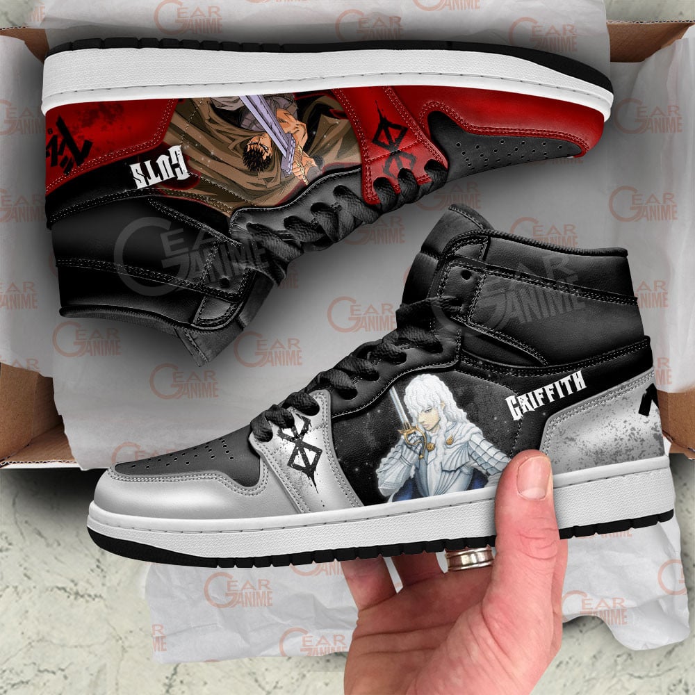 Griffith and Guts JD1s Sneakers Berserk Anime Shoes For Fans, Air Jordan Hightop