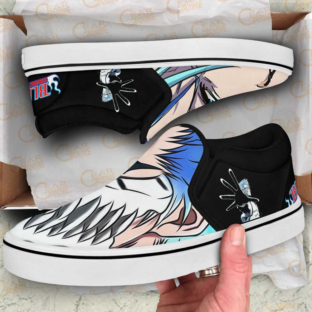 Grimmjow Slip-On Shoes Canvas Custom Anime Bleach Shoes
