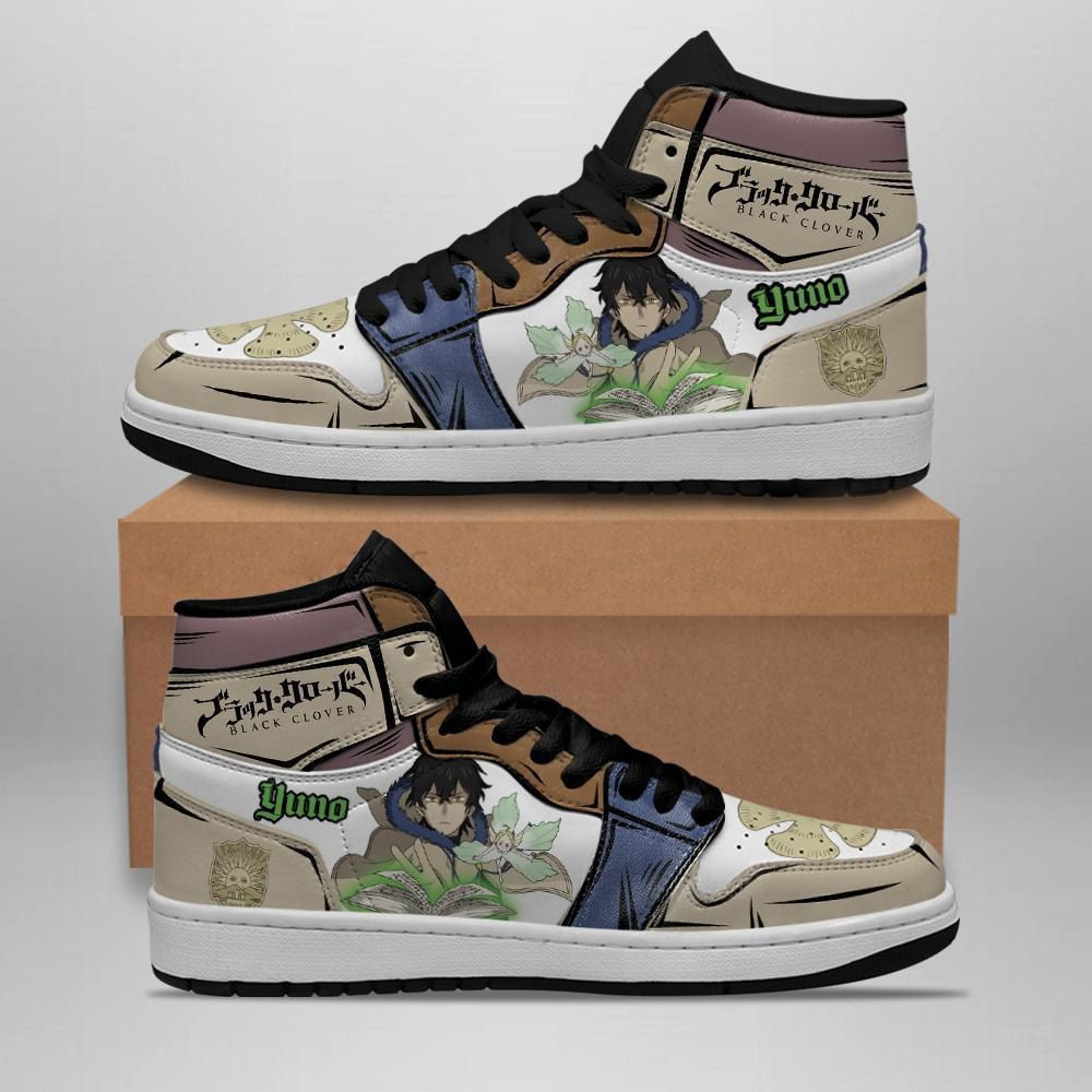 Grimore Yuno Black Clover Anime 1 High Top Air Jordan Sneaker, Air Jordan Hightop