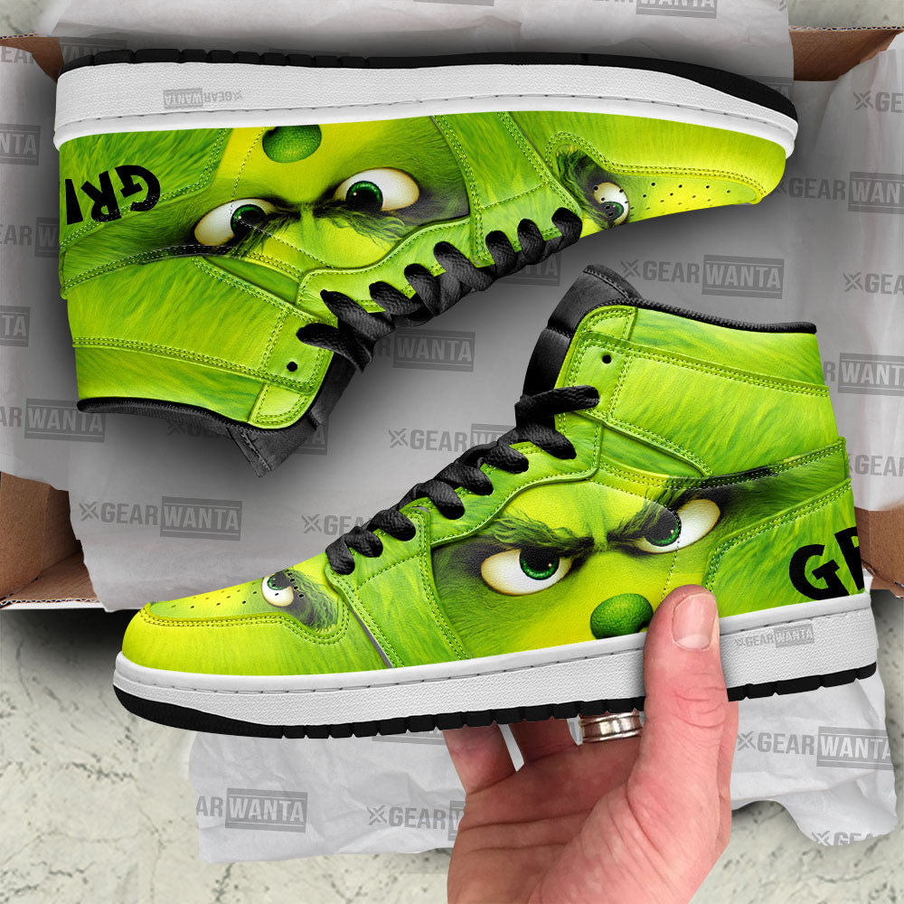 Grinch Costume J1 Sneakers For Christmas, Air Jordan Hightop