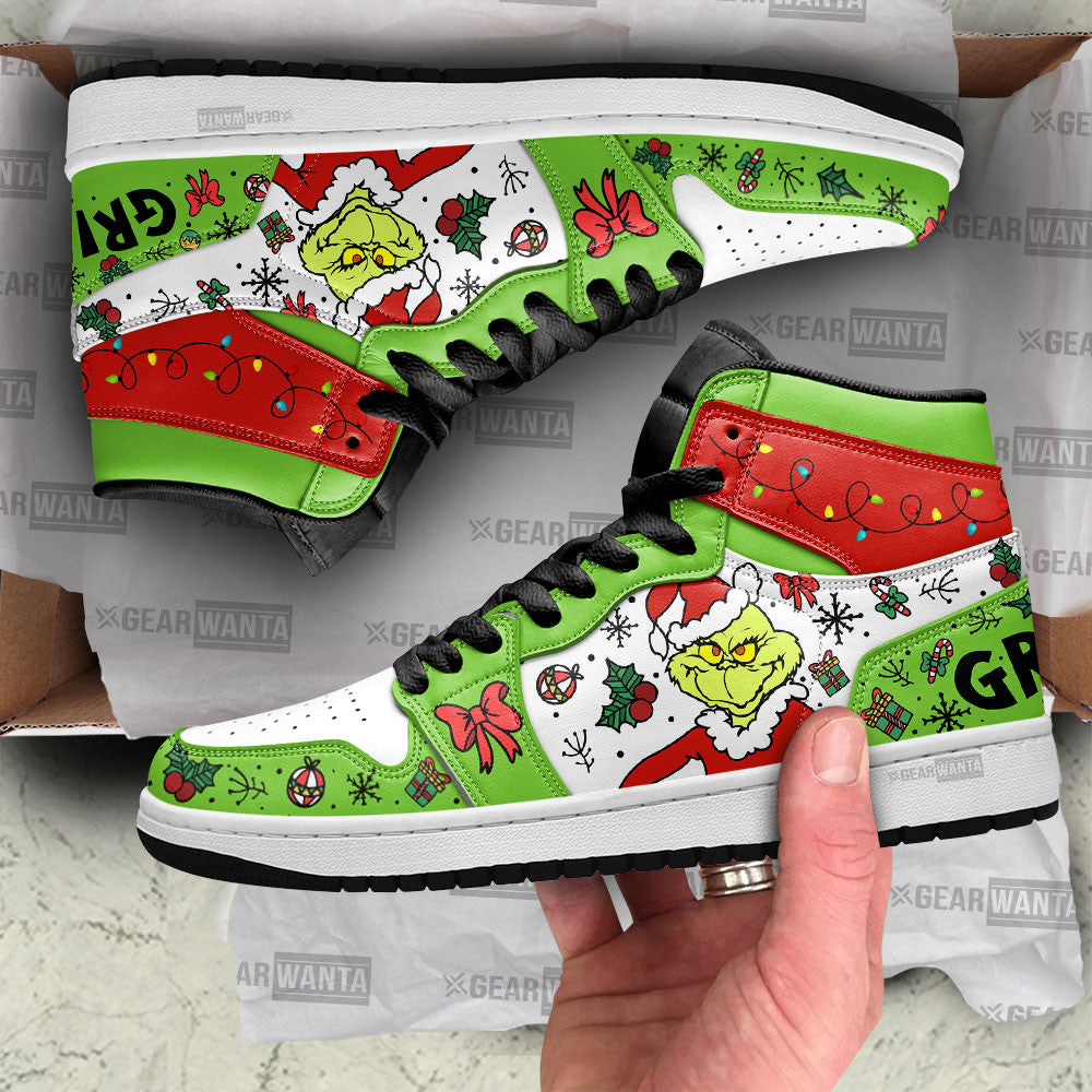 Grinch Xmas J1 Sneakers For Christmas, Air Jordan Hightop