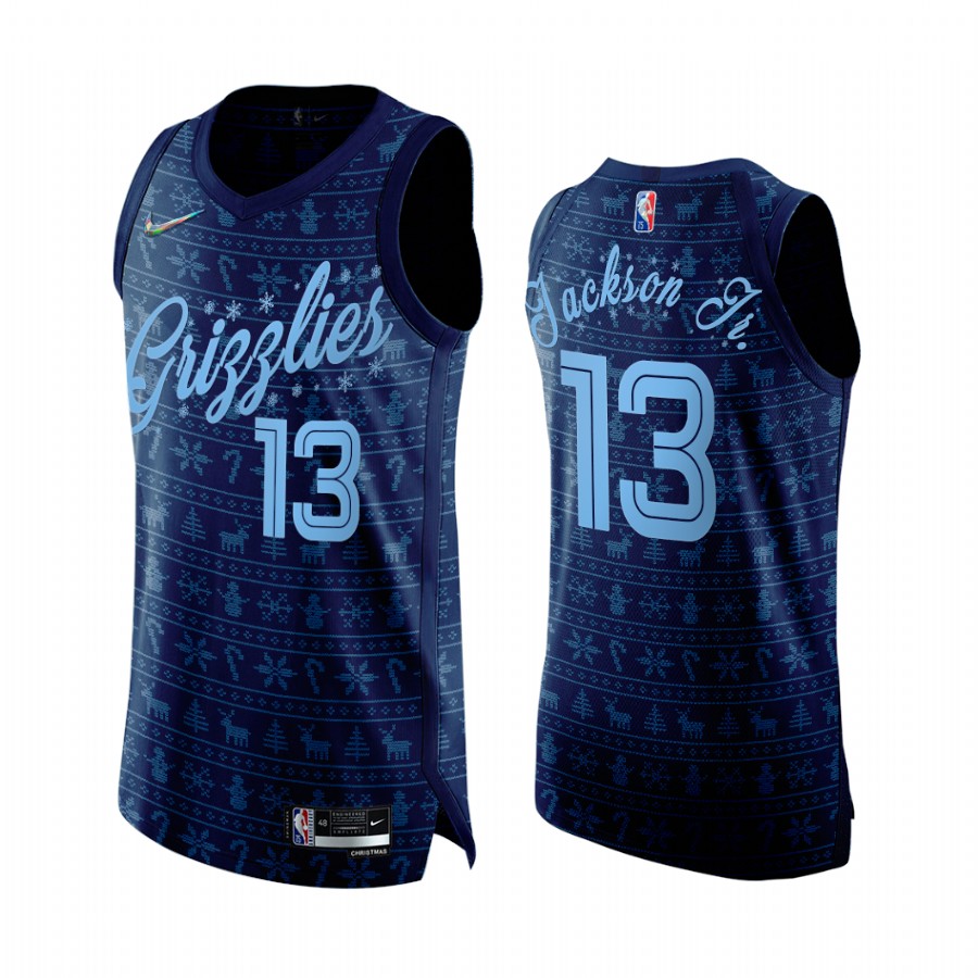 Grizzlies #13 Jaren Jackson Jr. Navy Jersey 75th Anniversary Christmas Eve